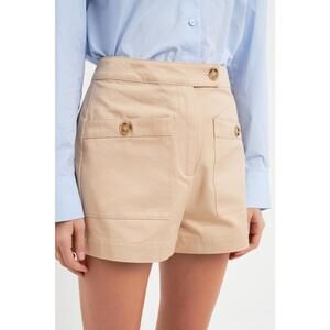 English Factory Beige High-Rise Pocket Shorts
